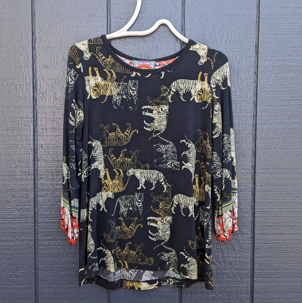 Johnny Was gathered sleeve shirt